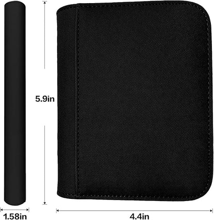 Ringless Card Binder for Trading Cards - 40 Pocket Side-Loading Card Album with 20 Sleeves, Lightweight Zipper Storage Folders for TCG, MTG, Sports Cards (Baseball, Football) (Black)