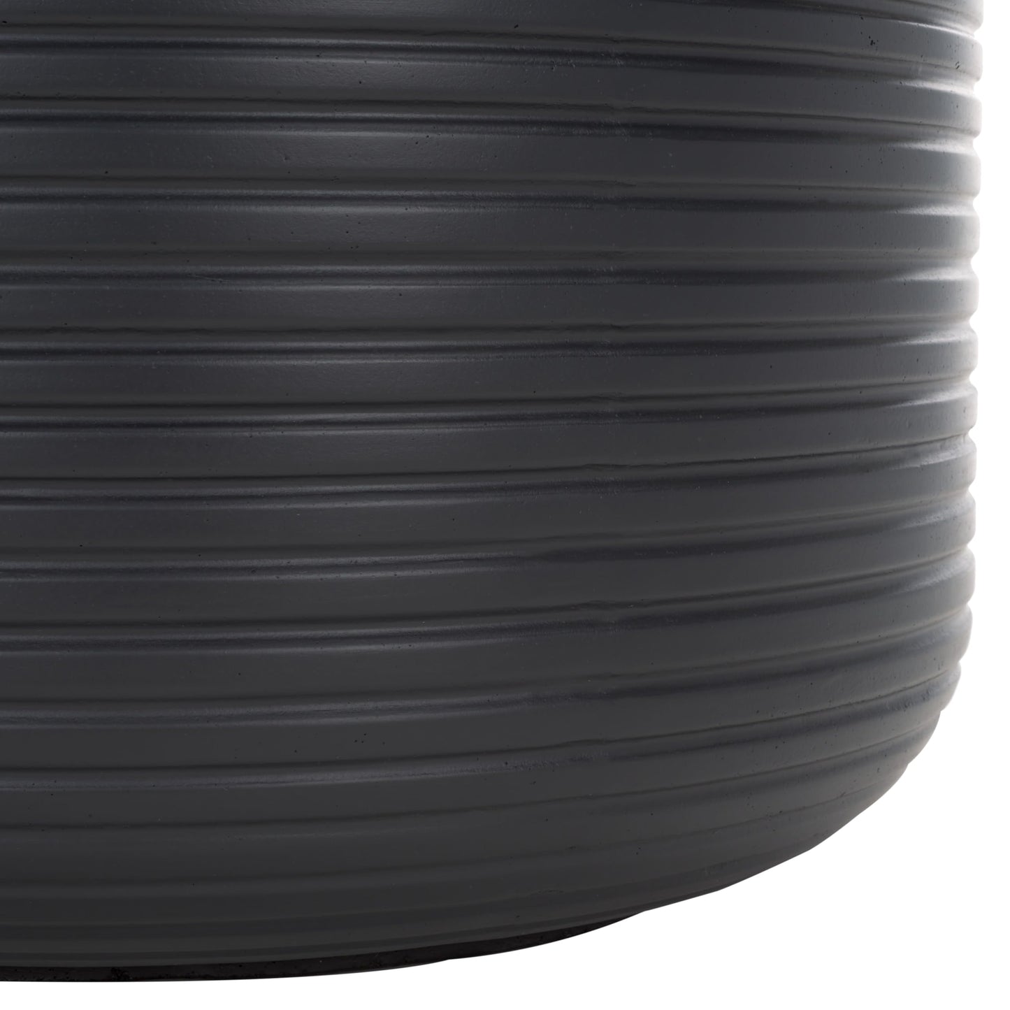 SAFAVIEH Outdoor - Nardo Black Cement Ficonstone Planter Pot with Drainage Hole, Frost Resistant Garden Planter for Patio, Deck, Backyard, 22.83" W x 22.83" D x 18.11" H (PAT1531A)