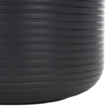 SAFAVIEH Outdoor - Nardo Black Cement Ficonstone Planter Pot with Drainage Hole, Frost Resistant Garden Planter for Patio, Deck, Backyard, 22.83" W x 22.83" D x 18.11" H (PAT1531A)