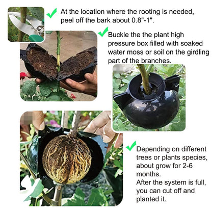 RIZTGAE 20 Pcs Air Layering Pods,Reusable Air Layering Propagation Kit Grafting Kit Plant Root Growing Box for Fast Propagation Plant Rooting Ball Plant Propagation Station Tree Grafting Supplies