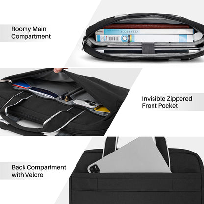BAFFINA 17 17.3 Inch Laptop Shoulder Bag for Men Women,Waterproof Computer Carrying Case Messenger Bag with Strap for 17"-18" HP Dell,Laptop Briefcase for Office business Travel College School,Black