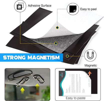 Adhesive Magnetic Sheets for Letter Size 8.5x11 (Pack of 8),Magnet Sheets with Self-Stick Adhesive for Home/Classroom/Office,Easy Cut DIY Paper Craft Magnet
