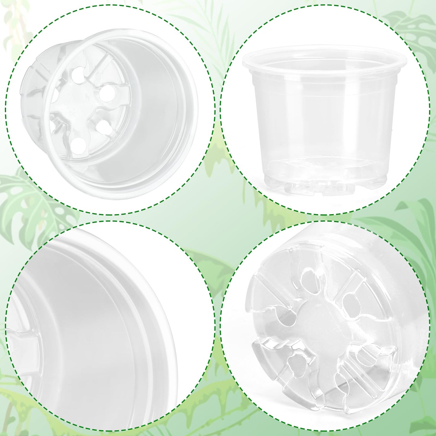 OUPSAUI 20 Pack 7 Inch Clear Nursery Pots for Plants, Clear Plant Pots with Drainage Holes, Flexible Plastic Nursery Pots Variety Pack, Seedling Planter Seed Starter Pots(7 INCH)