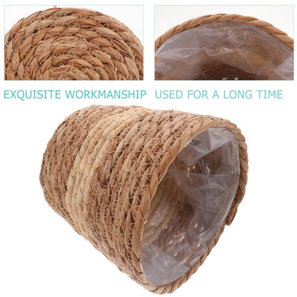 Toddmomy Woven Plant Pot Basket Handwoven Planter for Indoor Plants Natural Rattan Flower Basket 7.08X7.08X5.90 Inch Lightweight Decorative Storage Container