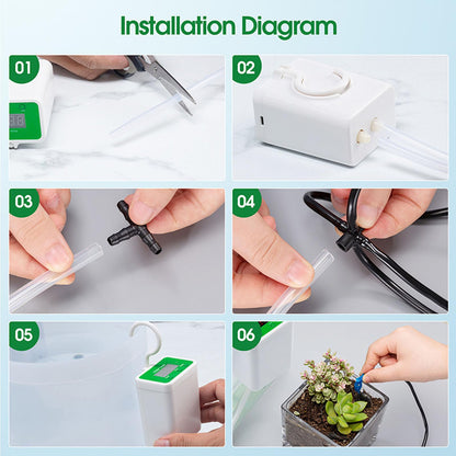 FLEXMAN Automatic Watering System, Indoor Self Automatic Plant Waterer for 12 Potted Plants, Flower Plant Drip Irrigation Kit with Tee Joints and Tubes for Potted Plants, Succulent