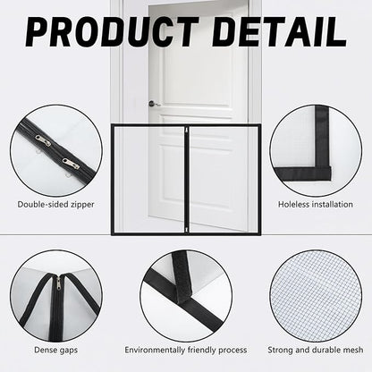 32" H x 44" W Dog Screen Mesh Gate Portable Puppy Safety Fence No Drilling Dog Gates Indoor Outdoor Pet Safety Guard Essentials for Stairs Doorways Deck Porch Hallways Patio