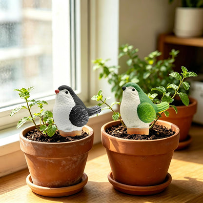 SCmedrichyr 4 Pack Plant Watering Globes - Bird-Shaped Self Plants Watering Spikes with Slow Release, Handmade Terracotta Plant Watering Devices Automatic Vacation for Indoor & Outdoor Potted Plants