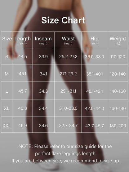 YEOREO CoreFlex Women Workout Flare Leggings with Pockets Hidden Scrunch Cargo Gym Yoga No Front Seam Leggings Chocolate L