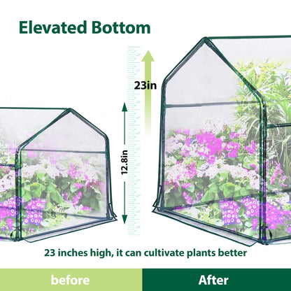 Solayis 47.2" L × 23.6" W × 23.6" H Mini Greenhouse for Indoor Outdoor,Portable Mini Greenhouse, Heavy-Duty PE Plant Cover Tent , Tabletop Greenhouse for Small Plants, Seedling Humidity Dome Green