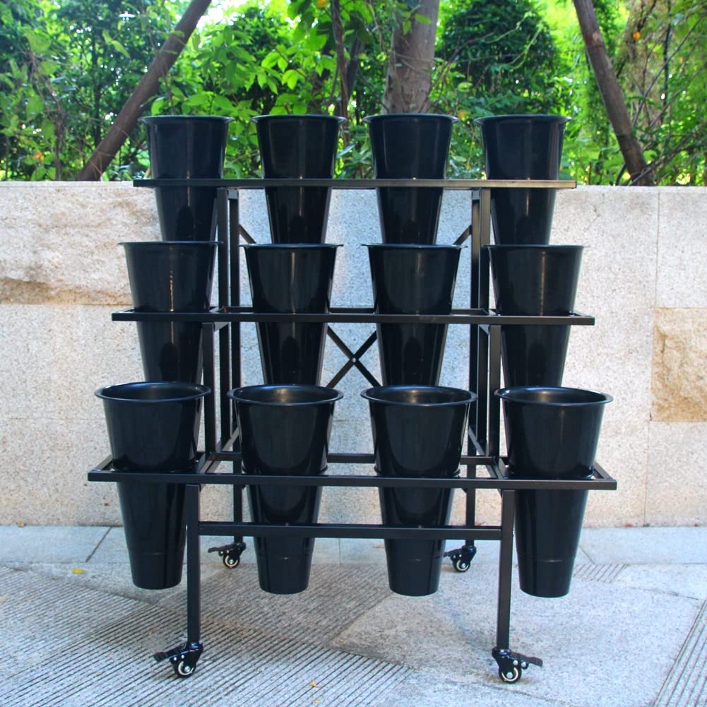 Zhongma 3 Tier Flower Display Stand with 12pcs buckets