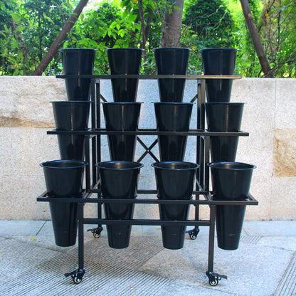 Zhongma 3 Tier Flower Display Stand with 12pcs buckets