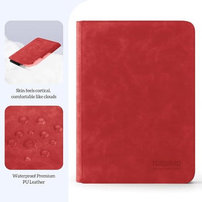 Trading Card Binder, 9 Side Loading Pocket Card Album Hold Up to 540 Cards, Zipper Binder for Cards Collection, TCG Card Holder for Game Card, Sports Card, Yugioh, MTG etc.（Red 9）