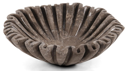 SPESHSTONES Marble Scalloped Bowl Handmade 10 Inch Ruffle Bowl, Large Decorative Bowls for Home Decor, Modern Fruit Bowl for Kitchen Counter, Stone Fluted Bowl for Housewarming Gifts