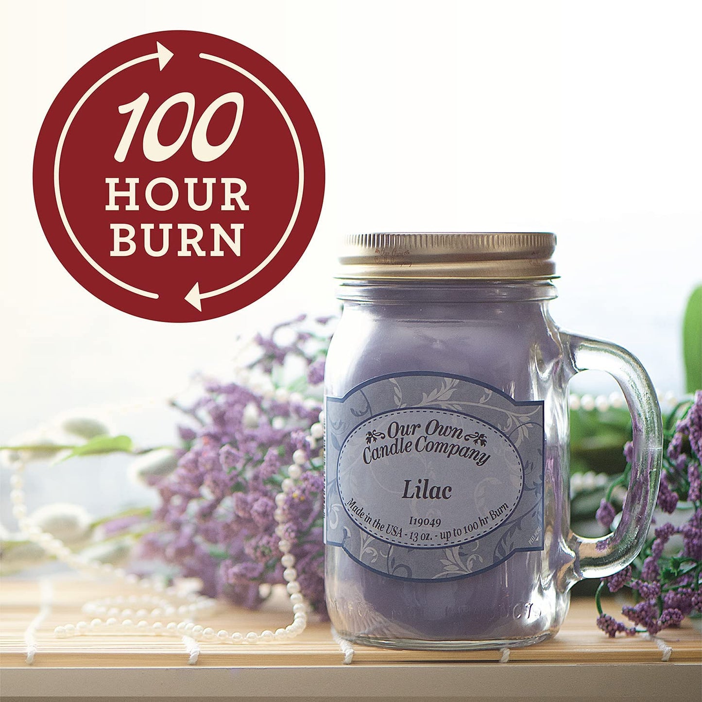 Our Own Candle Company, Pineapple Punch Scented Mason Jar Candle, 100 Hour Burn Time, 13 Ounces