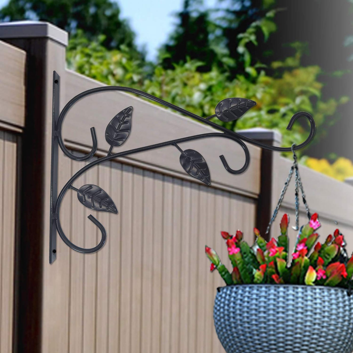 RONYOUNG 4PCS Hanging Plant Bracket 12in Metal Wrought Iron Planter Hooks Wall Mounted Decorative Hanger Hook for Hanging Indoor Outdoor Planter Flower Pot Bird Feeder Wind Chime Lanterns