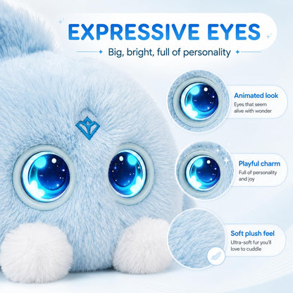 OKIVIVI AI Plush Companion, GPT-Powered Voice Chat Stuffed Toy with Conversation Memory, Expressive LED Eyes and Touch Response, Cute Stuffies Interactive AI Toys Gift for Teens