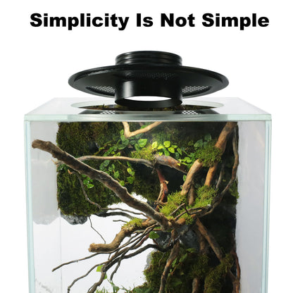 Desktop Glass Plant Terrarium with Grow Light(L7.8 W7.8 H14), for Succulent, Moss, Miniature Gardening Landscape, Betta Fish Tank, Indoor Plant Growth, Office Home Decoration (TimeControlled)