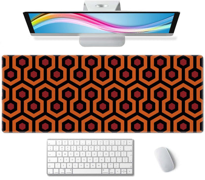 The Shining Carpet Style Desk Mat Orange Black Large Extended Mouse Pad XL Desk Pad Gaming Mousepad Keyboard Mouse Mat for Computer Laptop 31.5''X11.8'' Non-Slip Rubber Base with Stitched Edges