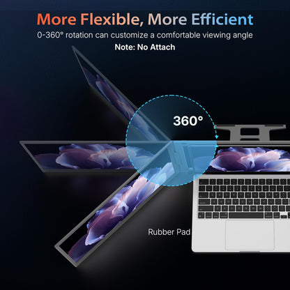 QQH 15.6" Laptop Screen Extender, Ultra-Slim Triple Portable Monitor, One Cable USB-C Dual Portable Monitor, Travel Monitor, Portable Laptop Monitor Extender for 12"-16" Laptops, MacOS/Windows/Android