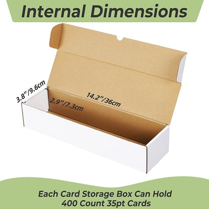 PHAREGE 15 Pack Trading Card Storage Boxes White for 6000 Count 35pt Cards | Baseball Card Storage, Sport Card Shipping, Flat Bottom, Shape Well, Easy Fold, Easy Open, DIY Cardboard, Self-locking