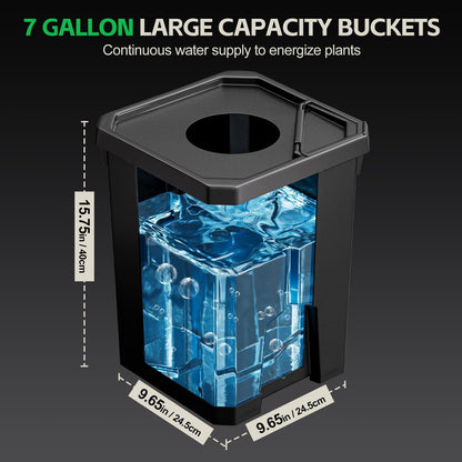 SPECILITE DWC Hydroponics Grow System with Top Drip Kit, 7 Gallon 2 Buckets Deep Water Culture Recirculating Drip Garden System with Plant Stand with Wheels, Air Pump, Air Stone, Air Hose