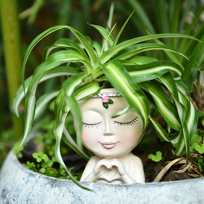 Face Planters Pot Head Unique Face Flower Pot Head Planter for Indoor Plants Cute Small Succulents Pot Indoor Plant Pot with Drainage,Funny-Face-Flower Pot Plant Pots for Outdoor Garden Home Decor B