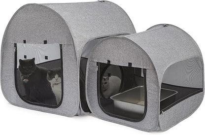 Portable Cat Playpen, Delivery Room, Enclosure, Postoperative Recovery, House Design for Better Standing, Foldable Pet Tent for Indoor and Outdoor Use, Cat Houses & Condos Dark Gray