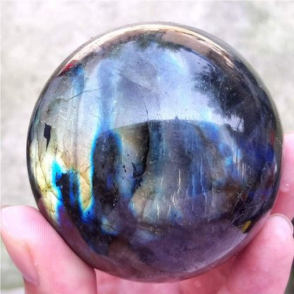 Acxico 1Pcs 60mm Natural Labradorite Quartz Sphere Quartz Crystal Ball Reiki Healing