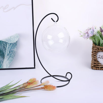 LELE LIFE 10Pcs Ornament Display Stand, 9.1" High Metal Hanging Plant Stand Air Plant Holder, Standing Hook Hanger for Wedding Christmas Ornament Plant Terrarium Glass Globe Lantern