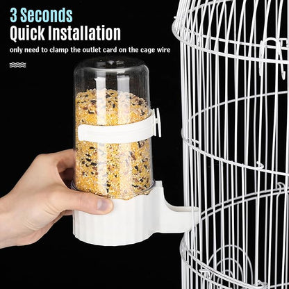 Weewooday 4 Pieces Automatic Bird Feeder Cage Water Dispenser Bird Water Feeder Hamster Cage Waterer Accessory Drinker Bottle for Hamster Parrot (Cute Style,Green, White,245 ml)