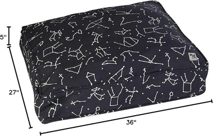 Molly Mutt Medium to Large Dog Bed Cover - Rocketman Print - Measures 27”x36”x5’’ - 100% Cotton - Durable - Breathable - Sustainable - Machine Washable Dog Bed Cover