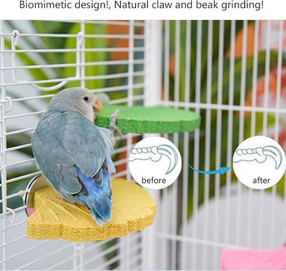 Bird Perch Stands Parrots Calciums Perch Beak Grinding Stone Foot Claws Trimmer Parakeet Platform Parrots Chewing Toy