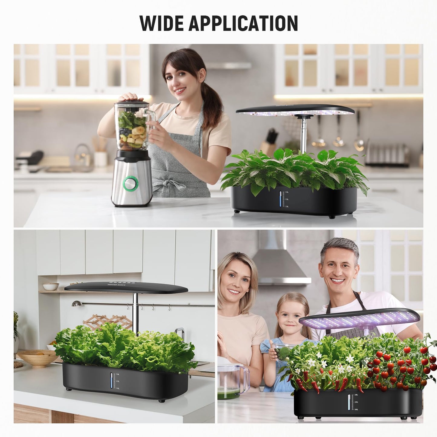 NEEWER Basics Hydroponics Growing System Kit with LED Plant Light/3 Growing Modes/12 Pods/Timer/LCD/Smart Quiet Pump, Touch Light Planter for Herb Garden Vegetables Flowers Indoor Gardening, HGS01