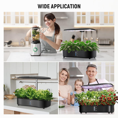 NEEWER Basics Hydroponics Growing System Kit with LED Plant Light/3 Growing Modes/12 Pods/Timer/LCD/Smart Quiet Pump, Touch Light Planter for Herb Garden Vegetables Flowers Indoor Gardening, HGS01