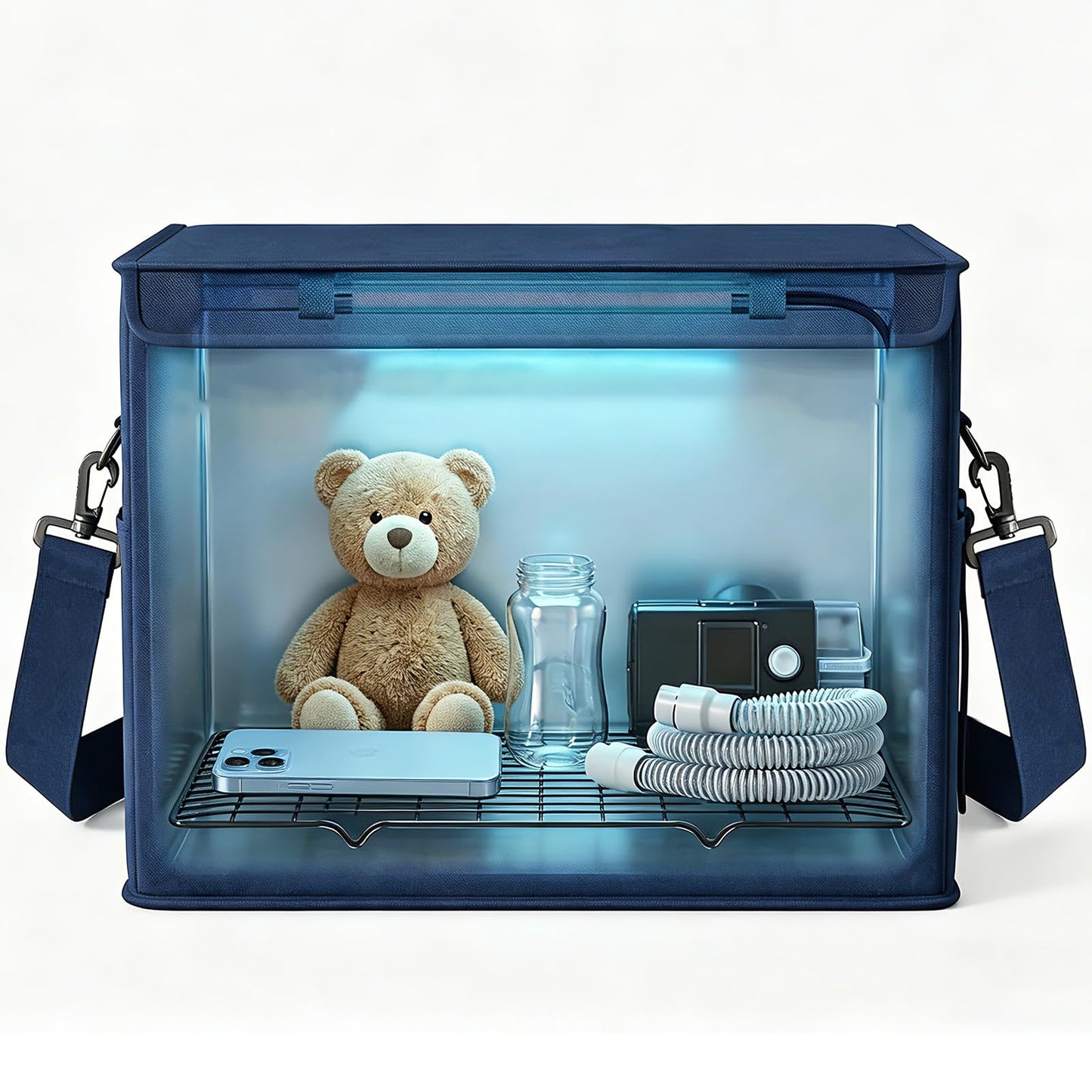 ZETAWALE UV Light Sanitizer Box Foldable Large Cleaner and Sanitizing Machine with Timer UVC Light Sanitization Bag Household for Cell Phone,Earphones,Plush Toys,Towels,Keys,Brushes and Combs（36L）