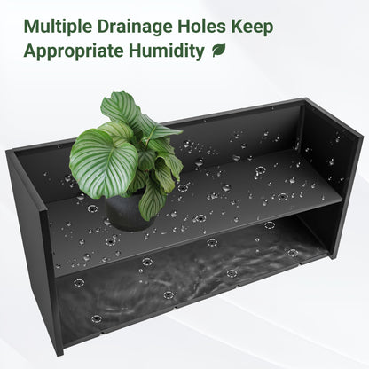 Toriexon Metal Planter Box 46” x 16” x 16”, Heavy Duty Tall Rectangle Planter Box with with Drainage Holes & Rust-Proof Coating, Modern Outdoor/Indoor Black Planter Box for Porch, Garden, Patio, Yard