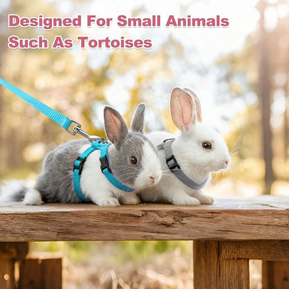Rabbit Harness and Leash, Escape Proof Bunny Cat Leash Small Animal Harness Soft Adjustable Buckle(2Pcs, Purple) for Bunny Kitten Cats Puppies Walking Hiking Training