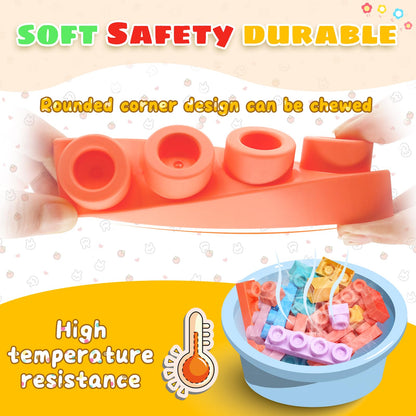 Large Particle Soft Building Block Toys with Storage Box with pull rods for Toddler Aged 18 Months to 6 Years old.Preschool Toys Suitable for Kindergarten, Parent-child Interaction etc(81P)
