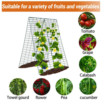 Metal Cucumber Trellis Foldable,Garden Trellis for Climbing Outdoor Plants,Tomato Plant Support,Green Bean Trellis,Vegetable Trellis,Zucchini Trellis,Plant Holders for Outside (1 Pack)