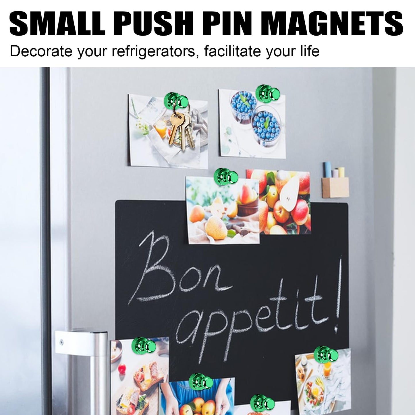 LOVIMAG Fridge Magnets 20Pcs Refrigerator Whiteboard Small Strong Magnet Classroom Kitchen Accessories Decorative Locker Set Decor Must Haves Office Calendar Refrigerador Magnetic Cute Crafts Green
