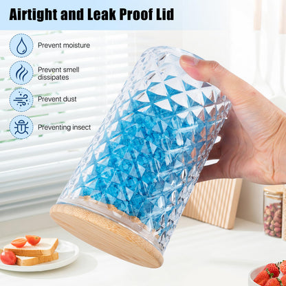 Akamino 1200ML/42OZ Acrylic Bath Salt Jar with Wooden Scoop, Clear Bath Salt Container with Sealing Lid, Large Storage Canisters for Bathroom Bath Decor, Kitchen Sugar Tea Spices