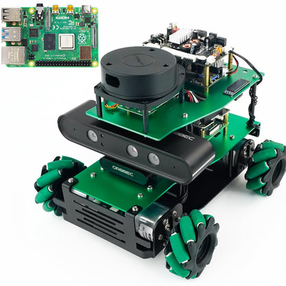 Yahboom RPi 5 8GB Powered Educational Robot AI Voice Module, AI Vision Mapping Navigation 360°Movement for Mechanical Engineers（Pi Sta Ver-with Pi 5(8G)）