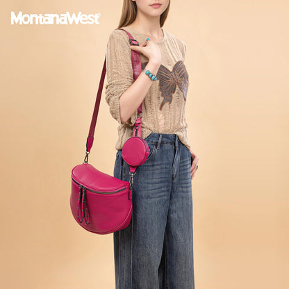 Montana West Large Crossbody Bags for Women Bum Bag Sling Purse with Adjustable Strap