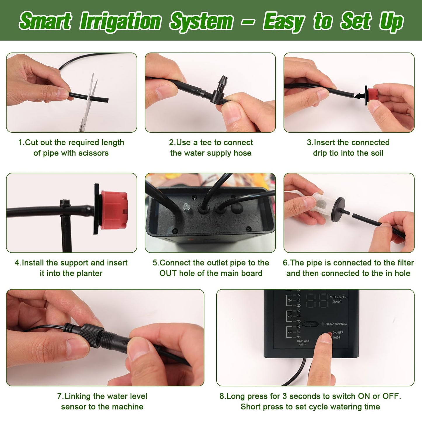 Automatic Plant Waterer Indoor, Drip Irrigation System for Potted Plants, Vacation Plant Self Watering Device, Drip Timer Auto Watering for Housplants, Garden, Greenhouse (15 Pots, Adjustable Dripper)