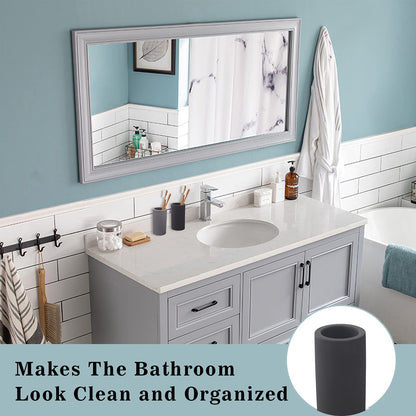 GRUISE Black Toothbrush Holder for Bathroom, Water Absorption Fast Drying Diatomite Toothbrush Holders for Electric Toothbrush Toothpaste Shaver Razor (Black+3covers)