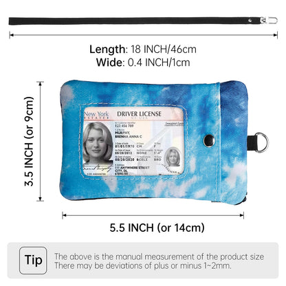 XEYOU Small Womens Wallet with ID Window Minimalist Badge Holder with Side Zip Pocket, Multiple Card Slots with Neck Lanyard for Office Staffs, Teachers/Students, Couriers, Workers