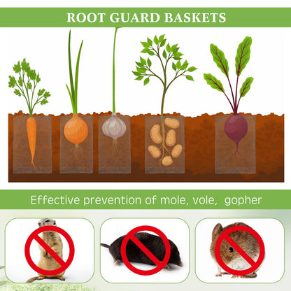 Yaocom 12 Pcs 1 Gallon Heavy Duty Gopher Wire Baskets Stainless Steel Hexagonal Galvanized Mesh Cages Gopher and Vole Wire Basket for Shrubs Vines Bushes Plant Root Protection