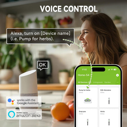 RAINPOINT Smart Drip Irrigation System for Houseplants,WiFi/App Control and Local Control, Dual Powered,Tap Free, Solar auto Watering for Indoor Balcony Grow Tent Water 10-15 Plants