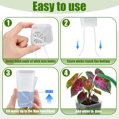 LemonRoad 20 Pack 2" Small Self Watering Pots for Indoor Plants with 20 Plant Label Mini Clear Plastic Planters with Water Level and Drainage Holes for Propagation, Succulents, and African Violet