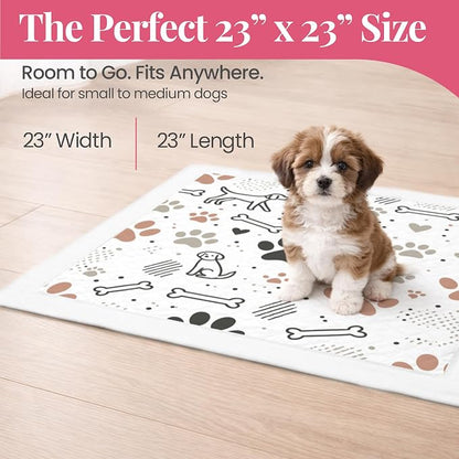 Pupiboo Disposable Dog and Cat Training Pads Highly Absorbent Pee Pads, Leak Proof Backing, for Housebreaking & Potty Training – 23x23 in (100 Count)
